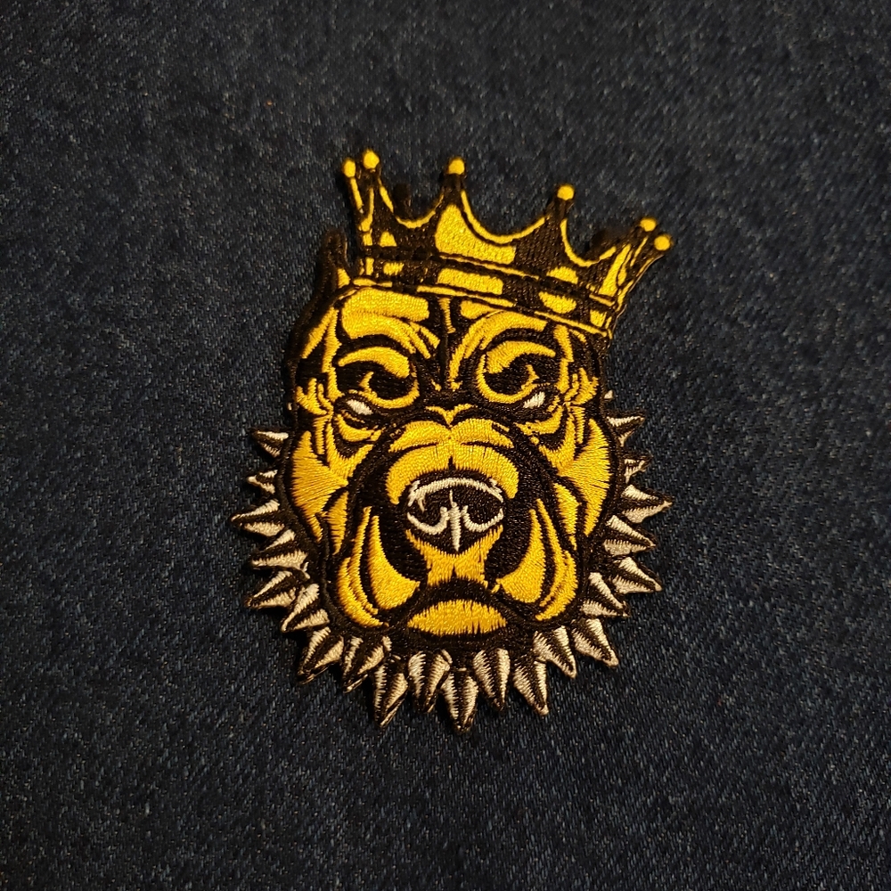 King Dog Embroidered Iron-On Patch